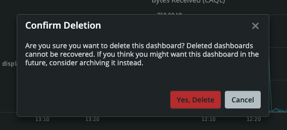 Dashboard Builder Confirm Deletion Modal