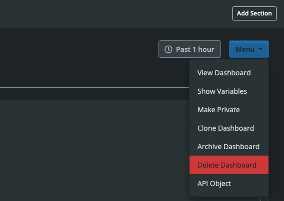 Dashboard Builder Dropdown Menu Delete Dashboard