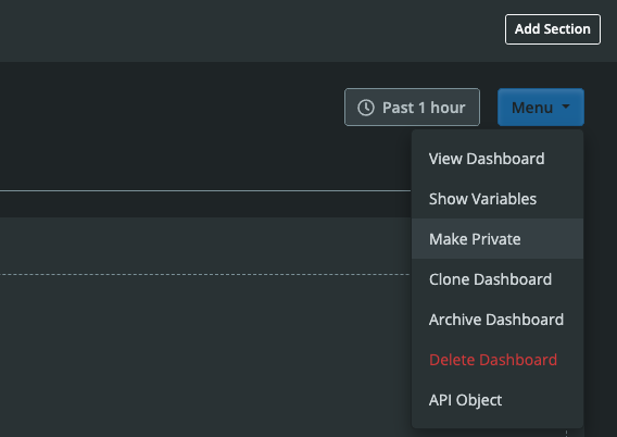 Dashboard Builder Dropdown Menu Make Private