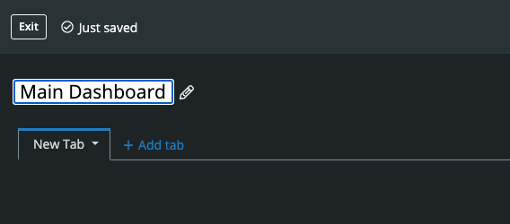 Dashboard Builder Rename Dashboard