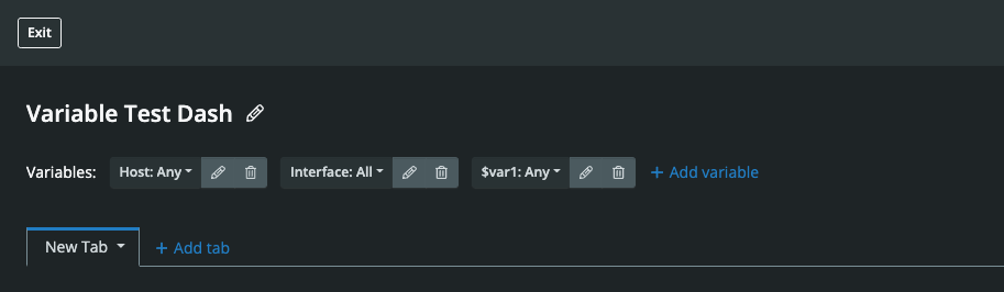 Dashboard Builder Variable Added